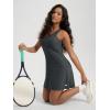 imageODODOS Womens Cloud Feeling Racerback Tennis Dress with Separate Shorts and Built in Bra Mini Tank DressCharcoal Heather