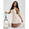 imageODODOS Womens Cloud Feeling Racerback Tennis Dress with Separate Shorts and Built in Bra Mini Tank DressEcru Heather
