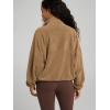 imageODODOS Womens Polar Fleece FullZip Cinchable Jacket  Soft Warm Winter Long Sleeve Outerwear with PocketsCaramel Brown