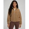 imageODODOS Womens Polar Fleece FullZip Cinchable Jacket  Soft Warm Winter Long Sleeve Outerwear with PocketsCaramel Brown