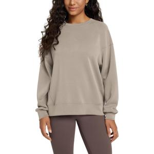 imageODODOS Womens Modal Soft Raglan Long Sleeve Sweatshirts Oversized Crew Neck Relaxed Pullover Top Fall OutfitsKhaki