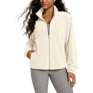 imageODODOS Womens Polar Fleece FullZip Jacket  Soft Warm Winter Essential Long Sleeve Outerwear with PocketsCream