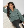imageODODOS Modal Soft HalfZip Sweatshirts for Women Long Sleeve Relaxed Fit Collared Pullover TopSlate Green