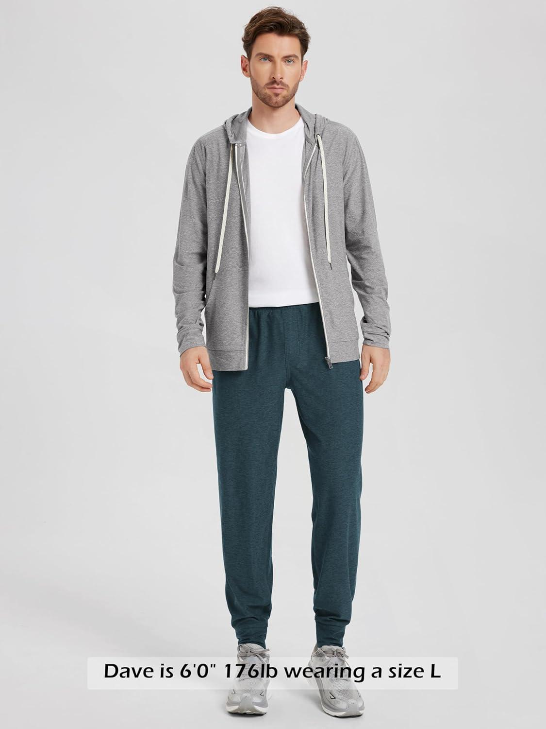 imageODODOS Mens FullZip Hoodie  Stratum Tech Ultra Soft Outfit UPF 50 Performance Hooded Jacket with PocketsGrey Heather