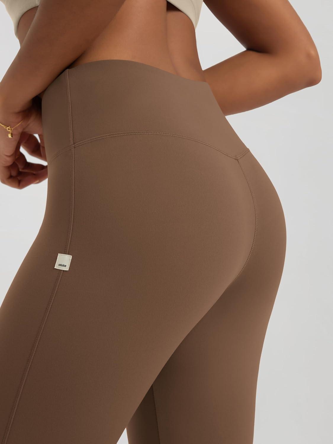 imageODODOS Womens High Waist Flared Yoga Pants Tummy Control Gym Workout Bootcut Leggings with Inner Pocket  29quot  31quot InseamBrunette