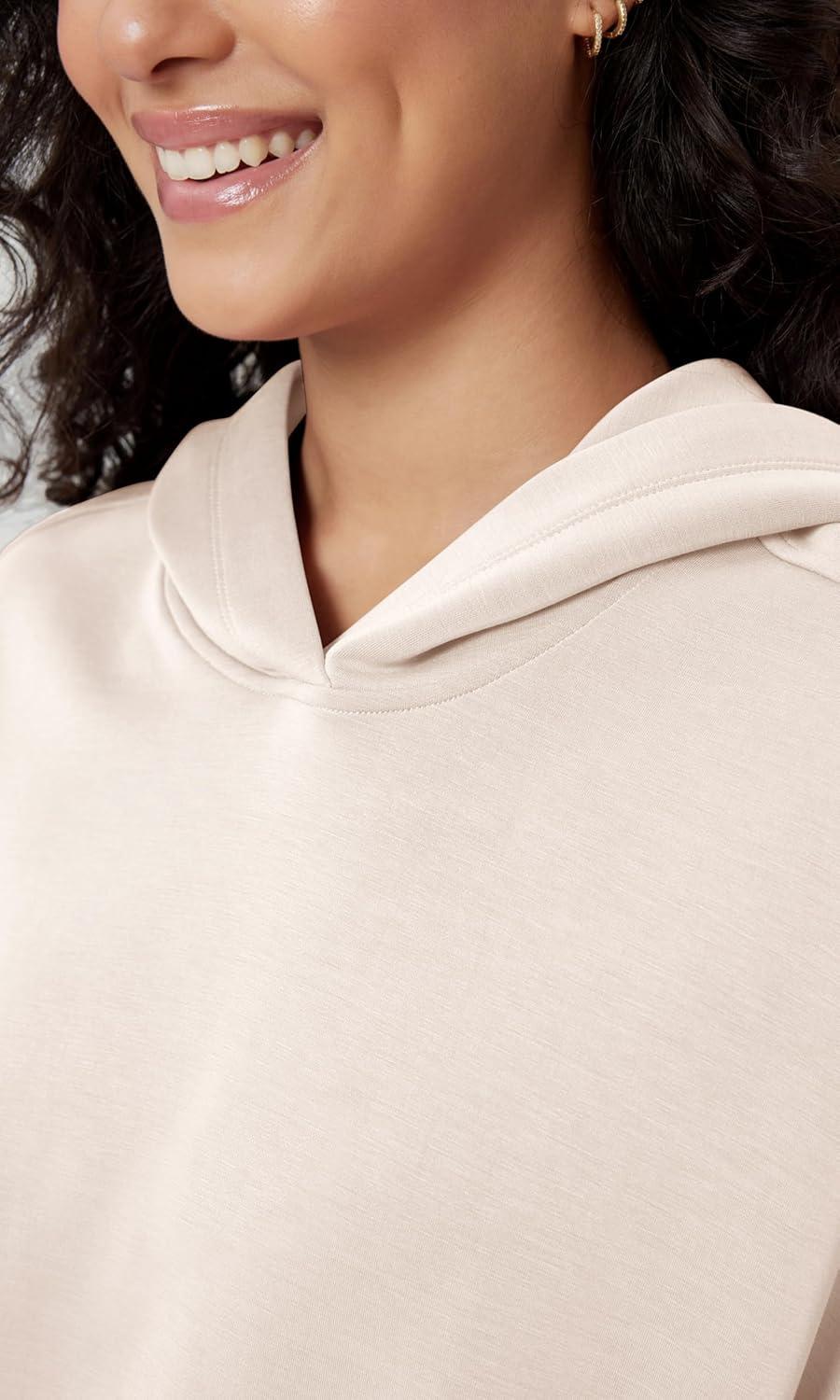 imageODODOS Womens Modal Soft Oversized Hoodies Long Sleeve Hooded Sweatshirts Pullover Top with Kangaroo PocketBeige