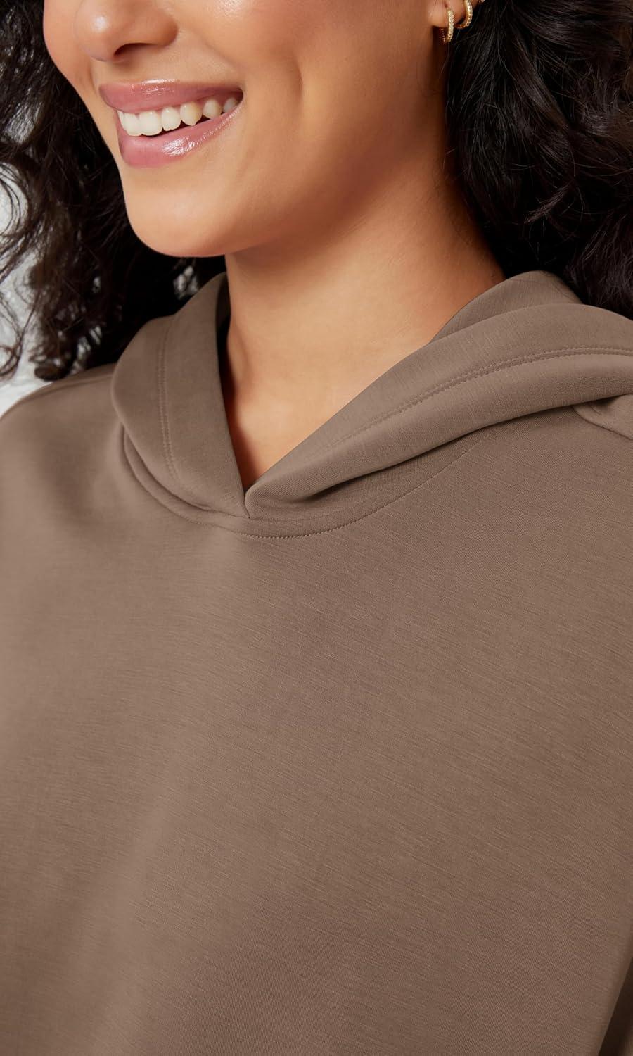 imageODODOS Womens Modal Soft Oversized Hoodies Long Sleeve Hooded Sweatshirts Pullover Top with Kangaroo PocketNutria