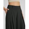 imageODODOS Chiffon Flowy Pleated Wide Leg Pants for Women Lightweight High Waist Trouser with Pockets2729quot 31quot InseamClassic Black