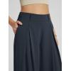 imageODODOS Chiffon Flowy Pleated Wide Leg Pants for Women Lightweight High Waist Trouser with Pockets2729quot 31quot InseamDark Navy