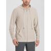 imageODODOS Mens FullZip Hoodie  Stratum Tech Ultra Soft Outfit UPF 50 Performance Hooded Jacket with PocketsEcru Heather
