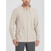 imageODODOS Mens FullZip Hoodie  Stratum Tech Ultra Soft Outfit UPF 50 Performance Hooded Jacket with PocketsMilkweed Heather