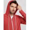 imageODODOS Mens FullZip Hoodie  Stratum Tech Ultra Soft Outfit UPF 50 Performance Hooded Jacket with PocketsRed Heather