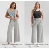 imageODODOS Modal Soft Wide Leg Cropped Pants for Women High Waist Casual Relaxed Pants with Pockets25 InseamLight Gray