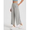 imageODODOS Modal Soft Wide Leg Cropped Pants for Women High Waist Casual Relaxed Pants with Pockets25 InseamLight Gray