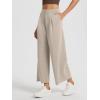 imageODODOS Modal Soft Wide Leg Cropped Pants for Women High Waist Casual Relaxed Pants with Pockets25 InseamSmokey Taupe