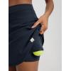 imageODODOS Womens Drawstring Tie Daily Skirts Long 17quot  Builtin Shorts Athletic Golf Tennis Skorts with Ball PocketDeep Navy