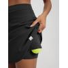 imageODODOS Womens Drawstring Tie Daily Skirts Long 17quot  Builtin Shorts Athletic Golf Tennis Skorts with Ball PocketOnyx Black