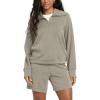 imageODODOS Modal Soft HalfZip Sweatshirts for Women Long Sleeve Relaxed Fit Collared Pullover TopKhaki