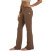 imageODODOS Womens High Waist Flared Yoga Pants Tummy Control Gym Workout Bootcut Leggings with Inner Pocket  29quot  31quot InseamBrunette