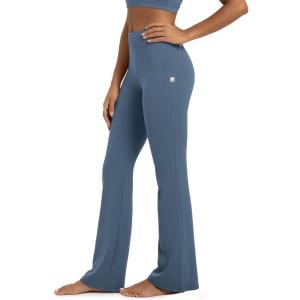 imageODODOS Womens High Waist Flared Yoga Pants Tummy Control Gym Workout Bootcut Leggings with Inner Pocket  29quot  31quot InseamInk Blue