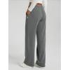 imageODODOS Womens Brushed Fleece Straight Leg Pants  Cozy Warm HighRise Relaxed Lounge Sweatpants with Pockets  29quot InseamGray Heather