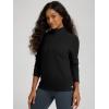 imageODODOS Womens Stretch Fleece HalfZip Sweatshirts  Ultra Soft Cozy Warm Long Sleeve Mock Neck Pullover TopsBlack