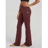 imageODODOS Womens High Waist Flared Yoga Pants 20 Tummy Control Gym Workout Bootcut Leggings with Inner Pocket 29quot 31quot InseamBurgundy