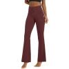 imageODODOS Womens High Waist Flared Yoga Pants 20 Tummy Control Gym Workout Bootcut Leggings with Inner Pocket 29quot 31quot InseamBurgundy