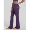 imageODODOS Womens High Waist Flared Yoga Pants 20 Tummy Control Gym Workout Bootcut Leggings with Inner Pocket 29quot 31quot InseamDeep Purple