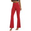 imageODODOS Womens High Waist Flared Yoga Pants 20 Tummy Control Gym Workout Bootcut Leggings with Inner Pocket 29quot 31quot InseamRed
