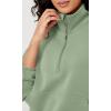 imageODODOS Womens Modal Soft Cinchable Sweatshirts Half Zipper Funnel Neck Oversize Pullover with PocketsFog Green