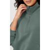 imageODODOS Womens Modal Soft Cinchable Sweatshirts Half Zipper Funnel Neck Oversize Pullover with PocketsSlate Green