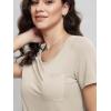 imageODODOS Womens Short Sleeve TShirts with Pocket  Ultra Soft Relaxed Tee Casual Lounge Yoga TopsBeige