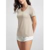imageODODOS Womens Short Sleeve TShirts with Pocket  Ultra Soft Relaxed Tee Casual Lounge Yoga TopsBeige