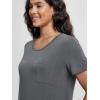imageODODOS Womens Short Sleeve TShirts with Pocket  Ultra Soft Relaxed Tee Casual Lounge Yoga TopsCharcoal