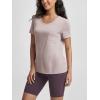 imageODODOS Womens Short Sleeve TShirts with Pocket  Ultra Soft Relaxed Tee Casual Lounge Yoga TopsDusty Pink