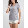 imageODODOS Womens Short Sleeve TShirts with Pocket  Ultra Soft Relaxed Tee Casual Lounge Yoga TopsLight Gray