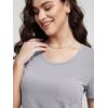 imageODODOS Womens Short Sleeve TShirts with Pocket  Ultra Soft Relaxed Tee Casual Lounge Yoga TopsLight Gray