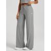 imageODODOS Womens Wide Leg Pants  Ultra Soft Stratum Tech Adjustable MidRise Casual Pajama Lounge PantsGrey Heather