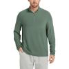 imageODODOS Mens Stretch Fleece HalfZip Sweatshirts  UltraSoft Cozy Warm Long Sleeve Shirt Mock Neck Pullover TopsBeryl Green
