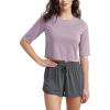 imageODODOS Womens Cropped TShirt  Ultra Soft Short Sleeve Top Crew Neck Relaxed Fit Casual Tee for Everyday WearLavender