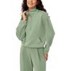 imageODODOS Womens Modal Soft Cinchable Sweatshirts Half Zipper Funnel Neck Oversize Pullover with PocketsFog Green