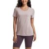 imageODODOS Womens Short Sleeve TShirts with Pocket  Ultra Soft Relaxed Tee Casual Lounge Yoga TopsDusty Pink