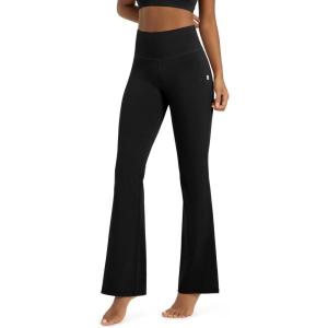 imageODODOS Womens High Waist Flared Yoga Pants 20 Tummy Control Gym Workout Bootcut Leggings with Inner Pocket 29quot 31quot InseamBlack