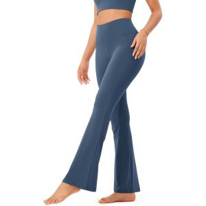 imageODODOS Womens High Waist Flared Yoga Pants 20 Tummy Control Gym Workout Bootcut Leggings with Inner Pocket 29quot 31quot InseamInk Blue