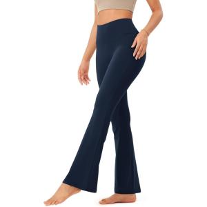 imageODODOS Womens High Waist Flared Yoga Pants 20 Tummy Control Gym Workout Bootcut Leggings with Inner Pocket 29quot 31quot InseamNavy