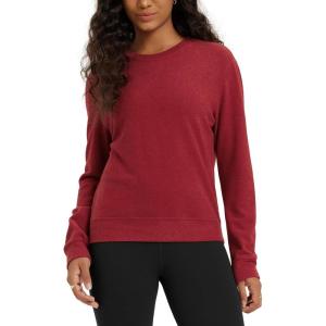 imageODODOS Womens Stretch Fleece Long Sleeve Sweatshirts  UltraSoft Cozy Warm Crewneck Pullover TopsSalsa Heather