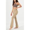 imageODODOS Womens Crossover Flared Yoga Pants Cloud Feeling Soft High Waist Bootcut Leggings with Back Pocket 30quot  32quot InseamBeige