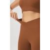 imageODODOS Womens Crossover Flared Yoga Pants Cloud Feeling Soft High Waist Bootcut Leggings with Back Pocket 30quot  32quot InseamCaramel