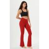 imageODODOS Womens Crossover Flared Yoga Pants Cloud Feeling Soft High Waist Bootcut Leggings with Back Pocket 30quot  32quot InseamRed